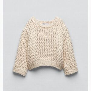 Zara Chunky Cream Knit Sweater